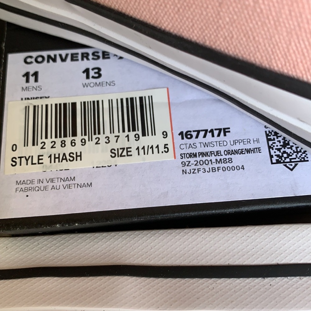 CONVERSE CTAS TWISTED UPPER HI STORM PINK/FUEL ORM - Picture 12 of 12